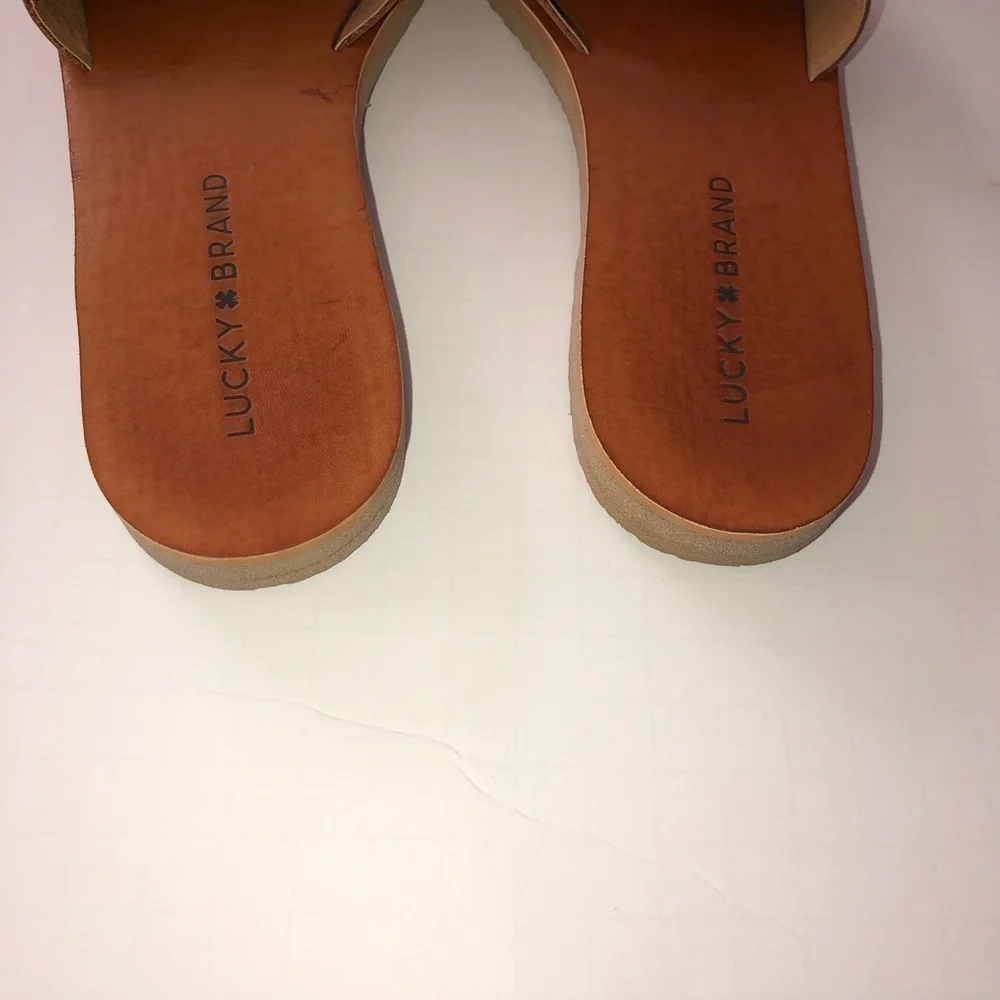 LUCKY brand Coral leather dorian slide sandals 8.5